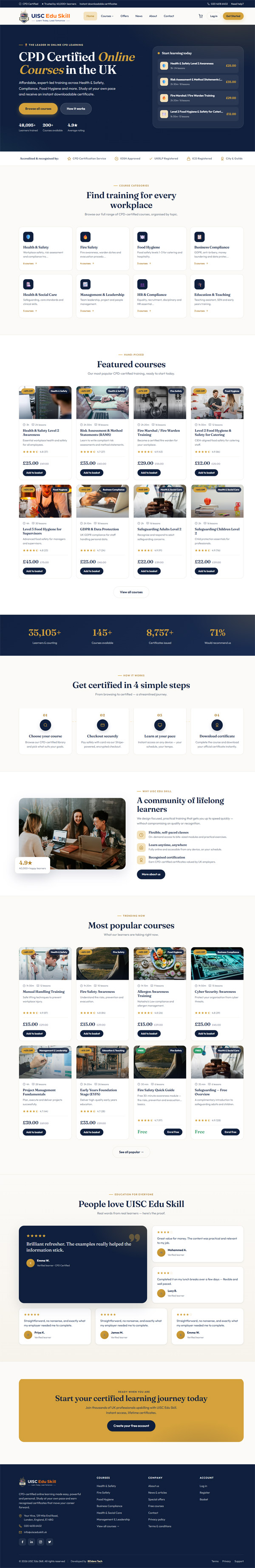 UISC Edu Skill — full website screenshot